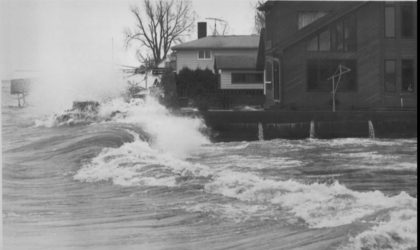 Waves From Lake Ontario Flooding Houses on Edgemere Drive