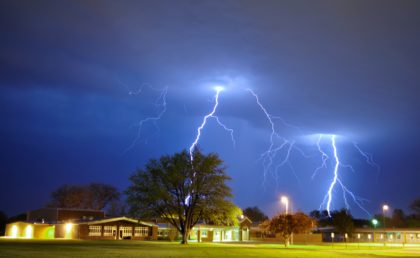 2016 Glimpses of Greece People’s Choice – “Lightning Strike Over Elementary School”