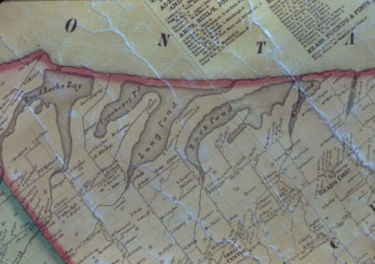 Map of Ponds Along the Shore of Lake Ontario 1850