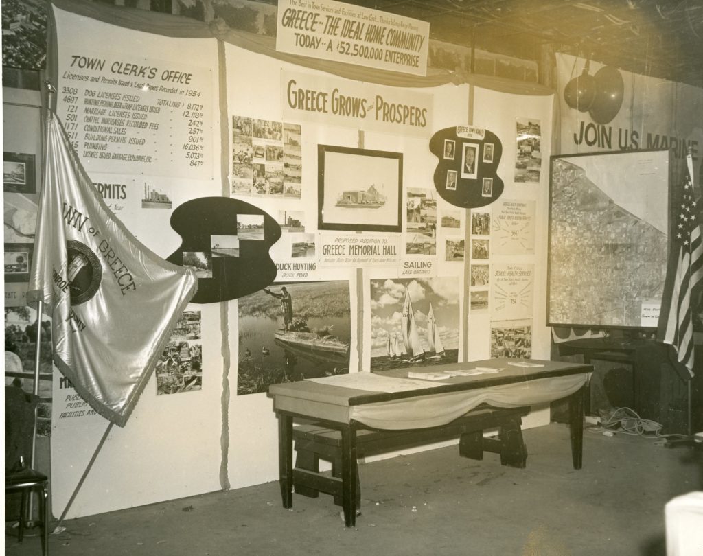 Display in 1955 Greece Exposition at Old Greece Town Hall