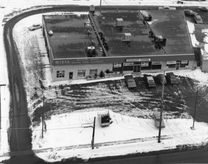Aerial View of Buckman’s Laundry Center & Midas Muffler Plaza