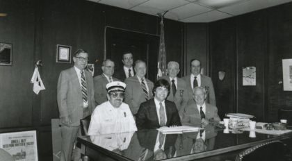 Town Supervisor Don J. Riley and Firemen