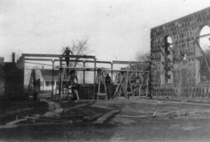 Construction of Old Greece Town Hall on Ridge Road