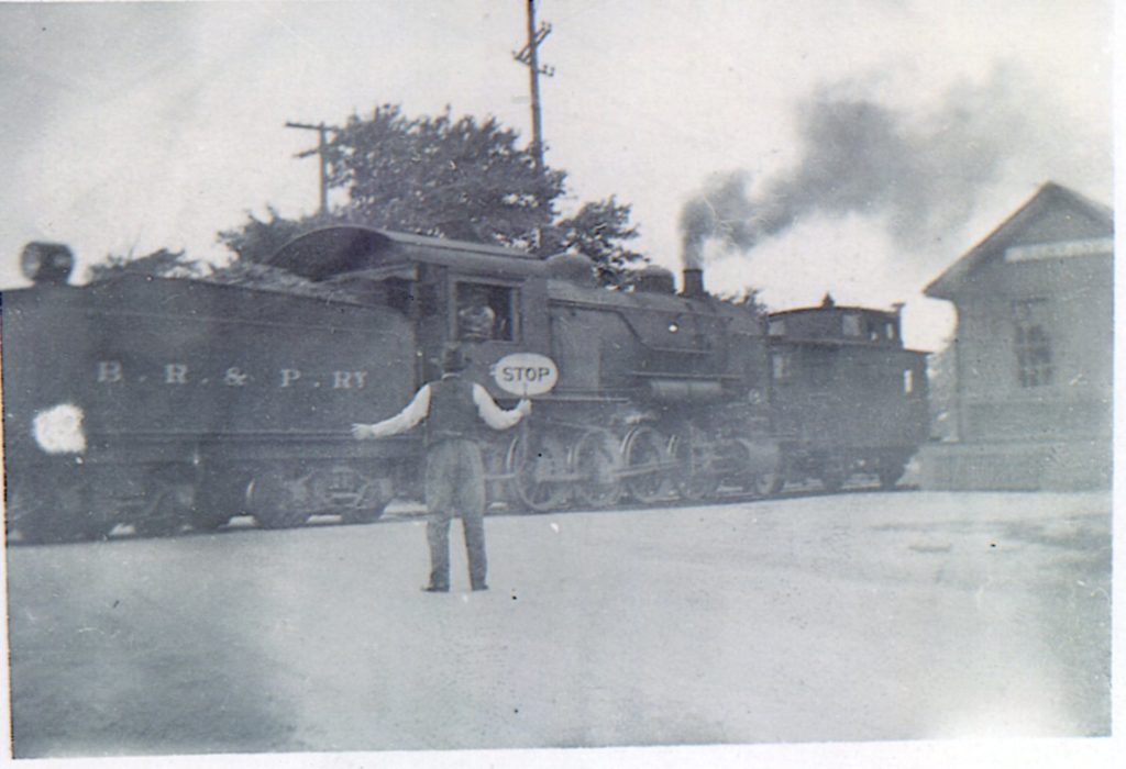 School Crossing Guard Henry Lewerenz at Barnard Railroad Crossing